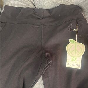 Green Apple Black Track Pants